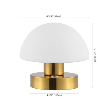 Zoe 5.75" Bohemian Farmhouse Iron Rechargeable Integrated LED Table Lamp